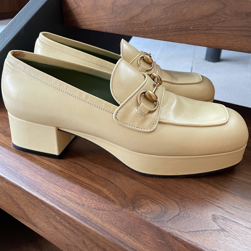 GUCCI horsebit detail platform loafers